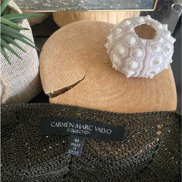 CARMEN MARC VALVO Beaded Long Sleeve Cardigan  Size medium - Picture 7 of 11